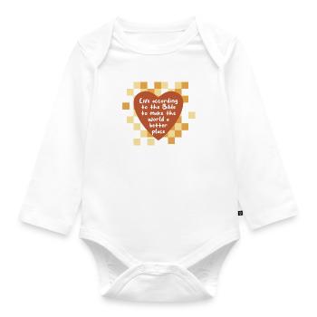 Jesus Christus, Bibelstudium, Zitat, Glaube, - Baby Bio-Langarm-Body - Weiß - Vorne