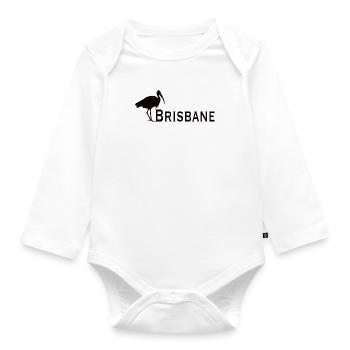 Bin Chicken Brisbane - Organic Longsleeve Baby Bodysuit - white - Front