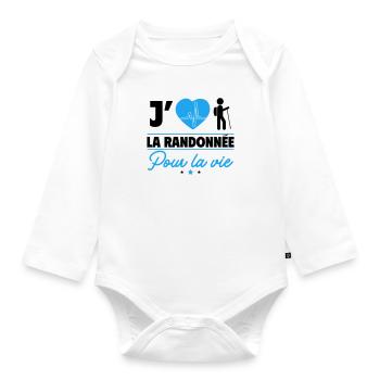J'aime la randonnée pour la vie ! - Body Bébé bio manches longues - blanc - Devant