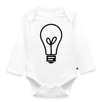 lightbulb light bulb gluehbirne gluehlampe lamp12 - Baby Bio-Langarm-Body - Weiß - Vorne