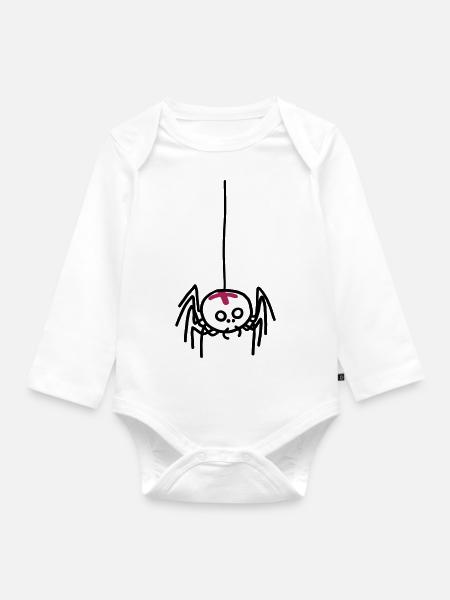 Kreuzspinne - Organic Longsleeve Baby Bodysuit - white