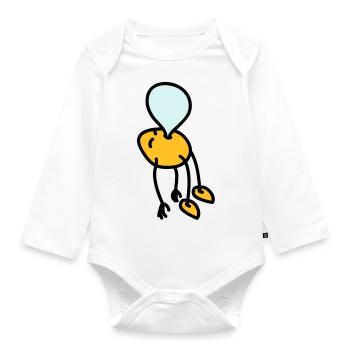 chewing_gum_man - Organic Longsleeve Baby Bodysuit - white - Front