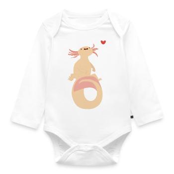 Axolotl - Baby Bio-Langarm-Body - Weiß - Vorne