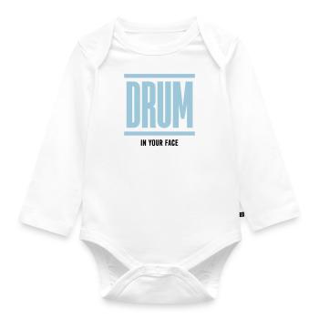 Drum and Bass Techno Music DJ - Organic Longsleeve Baby Bodysuit - white - Front