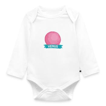Planet Venus Space gift - Organic Longsleeve Baby Bodysuit - white - Front