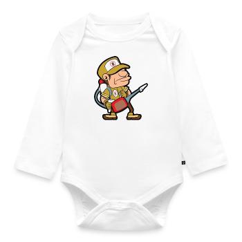 exterminator - Organic Longsleeve Baby Bodysuit - white - Front