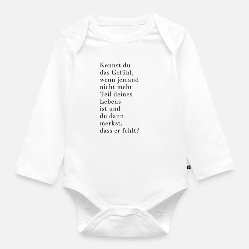 deuil - Body Bébé bio manches longues - blanc