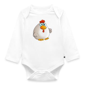 Douce poule - Body Bébé bio manches longues - blanc - Devant