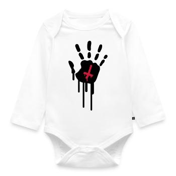 Bloody Handprint - Organic Longsleeve Baby Bodysuit - white - Front