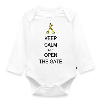 Open the Gate - Organic Longsleeve Baby Bodysuit - white - Front