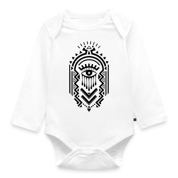 Ornament - Organic Longsleeve Baby Bodysuit - white - Front