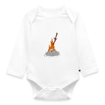 Dark Soul Lagerfeuer - Baby Bio-Langarm-Body - Weiß - Vorne