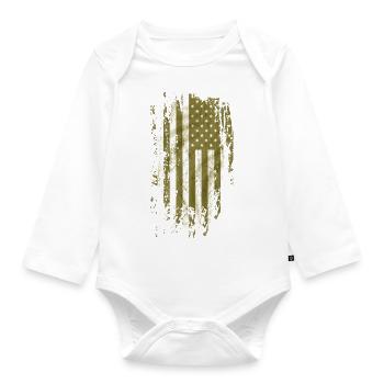 us army grunge style - Body Bébé bio manches longues - blanc - Devant