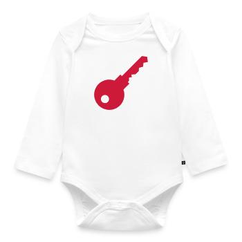 Key - Organic Longsleeve Baby Bodysuit - white - Front