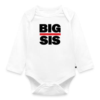 Lil Sis Goldene Ära Hip Hop Design Urban Sister - Baby Bio-Langarm-Body - Weiß - Vorne