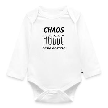 Chaos German Style - Organic Longsleeve Baby Bodysuit - white - Front