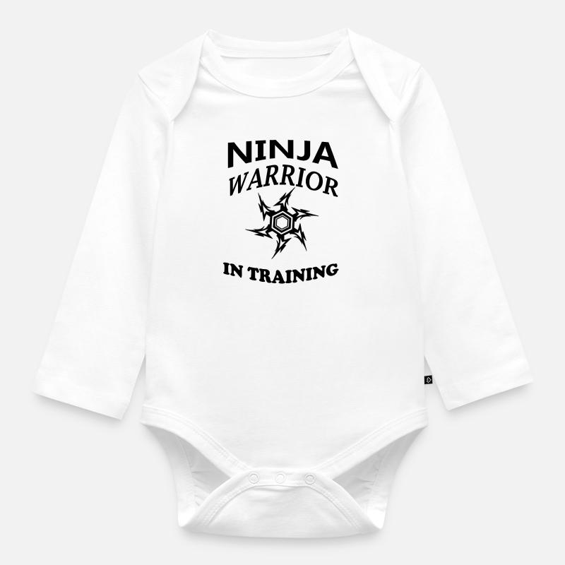 Ninja Warrior à l’entraînement - Body Bébé bio manches longues - blanc
