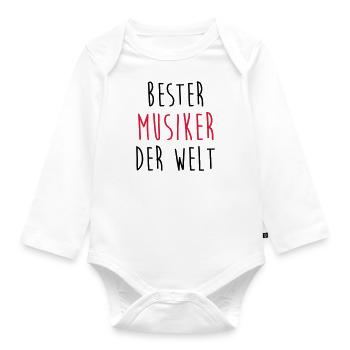 Musiker Musikerin Musik Music Gitarrist Gitarre - Baby Bio-Langarm-Body - Weiß - Vorne