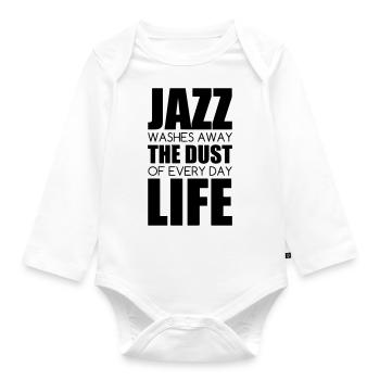 Jazz - Music - Blues - Funk - Jazzman - Groove - Organic Longsleeve Baby Bodysuit - white - Front
