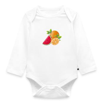 Früchte - Baby Bio-Langarm-Body - Weiß - Vorne