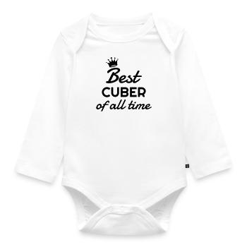 Cubing / Cube / Cuber / Speedcubing / Geek - Organic Longsleeve Baby Bodysuit - white - Front