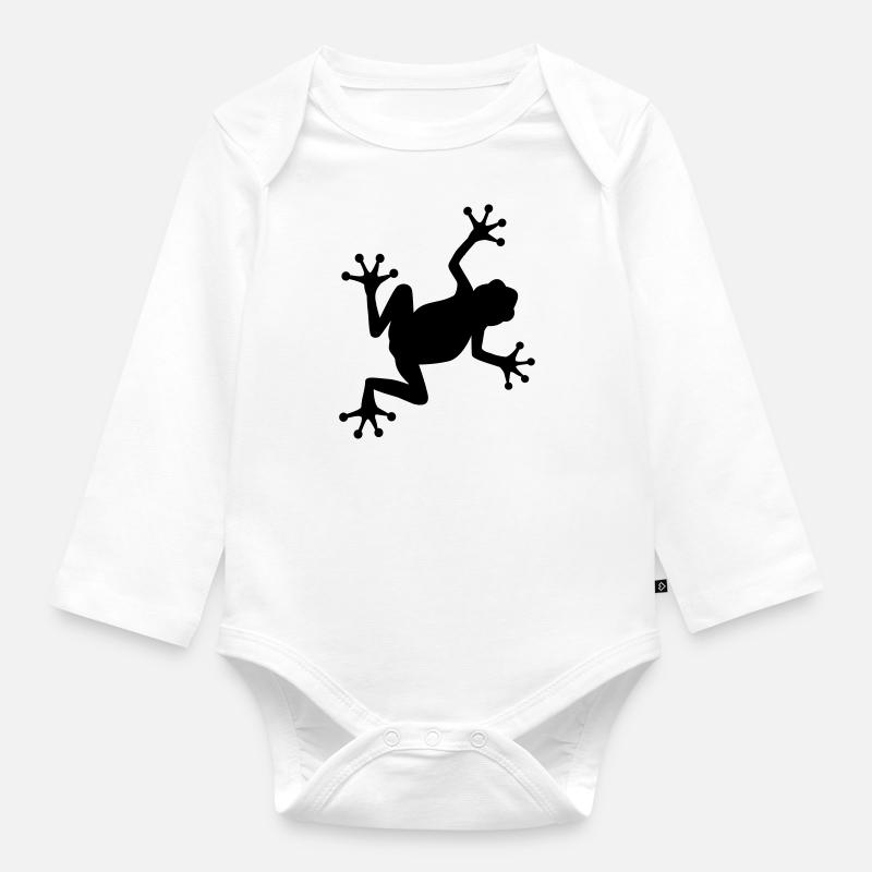 grenouille - Body Bébé bio manches longues - blanc