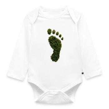 Empreinte écologique - Body Bébé bio manches longues - blanc - Devant