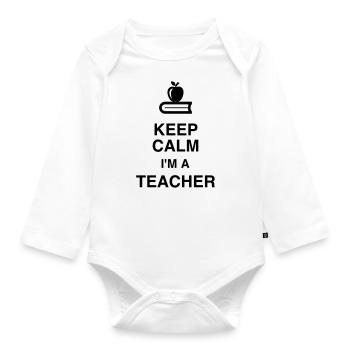 Lehrer / Professor / Schule / Lehrerin / Kind - Baby Bio-Langarm-Body - Weiß - Vorne