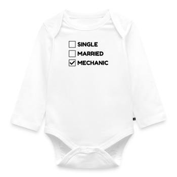 mécanique / mécanicien / mécano / garage - Body Bébé bio manches longues - blanc - Devant