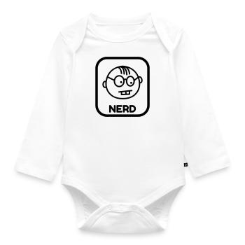 Geek Game Gaming Nerd Gamer Computer Joueur - Organic Longsleeve Baby Bodysuit - white - Front