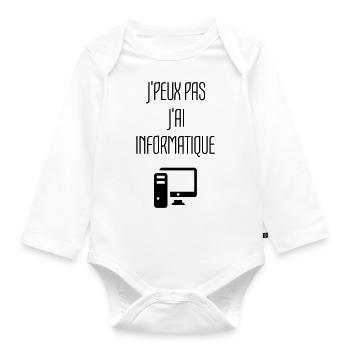 Computer / Informatiker / Aussenseiter / Ingenieur - Baby Bio-Langarm-Body - Weiß - Vorne