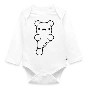 Suesses Verwundetes Gummibaerchen - Baby Bio-Langarm-Body - Weiß - Vorne