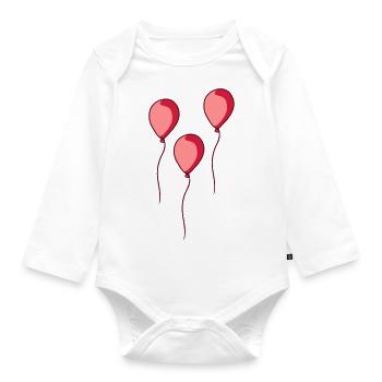 3 shiny balloons - Organic Longsleeve Baby Bodysuit - white - Front