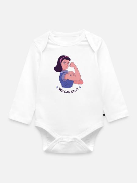 We can do it - Baby Bio-Langarm-Body - Weiß