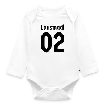 Lausmadl 01 02 bayerisch Bayern Mädchen Bayerin - Baby Bio-Langarm-Body - Weiß - Vorne