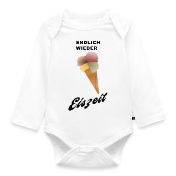 endlich wieder EISZEIT - Baby Bio-Langarm-Body - Weiß - Vorne