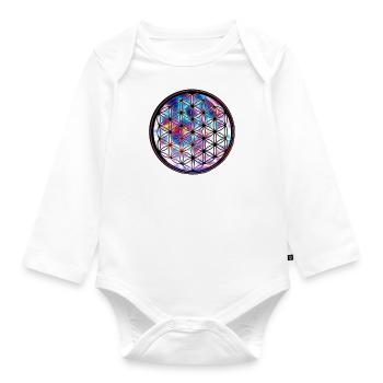Flower of Life - Organic Longsleeve Baby Bodysuit - white - Front