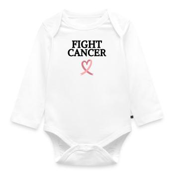 FIGHT CANCER - Organic Longsleeve Baby Bodysuit - white - Front