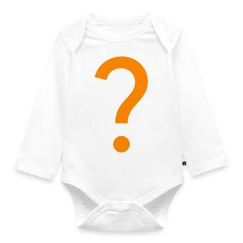 question mark - Organic Longsleeve Baby Bodysuit - white - Front