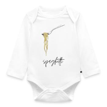 Spaghetti - Baby Bio-Langarm-Body - Weiß - Vorne