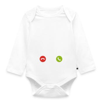 Sport de passe-temps d'entraîneur de handball disant cadeau - Body Bébé bio manches longues - blanc - Devant