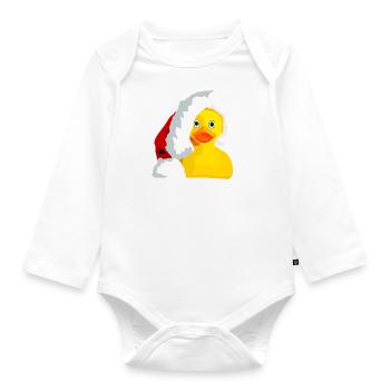 Canard de bain Noël - Body Bébé bio manches longues - blanc - Devant