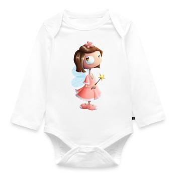 little fairy - Organic Longsleeve Baby Bodysuit - white - Front