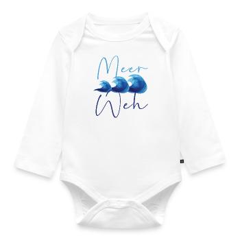 meer weh,meer,wellen,,angler,meerweh,sehnsucht - Baby Bio-Langarm-Body - Weiß - Vorne