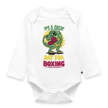 C’est un grand jour pour la boxe - Body Bébé bio manches longues - blanc - Devant