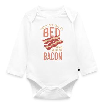 Funny Bacon Lover Breakfest Meat Saying - Baby Bio-Langarm-Body - Weiß - Vorne