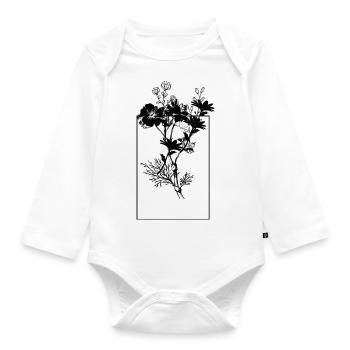 Flower Throne original gift idea - Organic Longsleeve Baby Bodysuit - white - Front