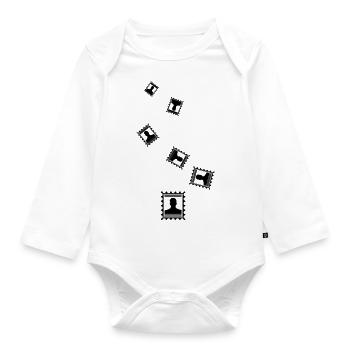 Stamp icon - Organic Longsleeve Baby Bodysuit - white - Front