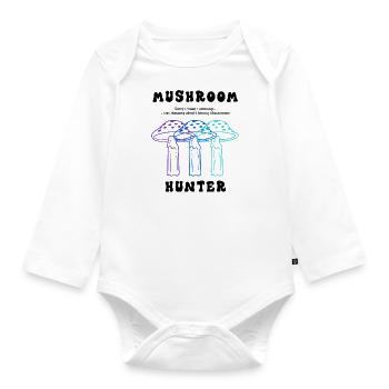 Mushroom Hunter Nature Vegetables Food Lover - Organic Longsleeve Baby Bodysuit - white - Front