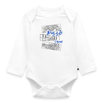 Puzzle Squad Hobby Puzzling Ironic Saying Jigsaw - Organic Longsleeve Baby Bodysuit - white - Front